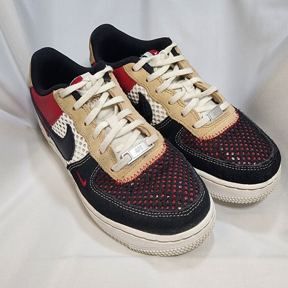 Nike Air Force 1 LV8 White Black Red Hemp Womens Sz 6 Kids/Youth Sz 4.5
